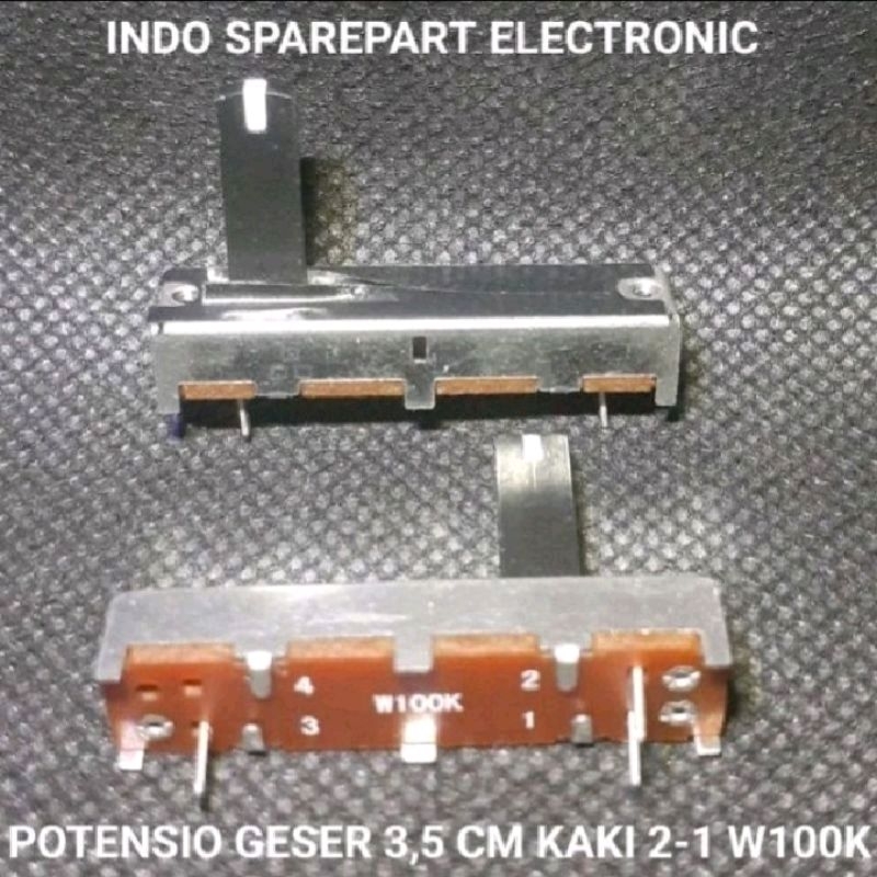 POTENSIO GESER 3,5 cm kaki 2-1 W100K balance tuas panjang