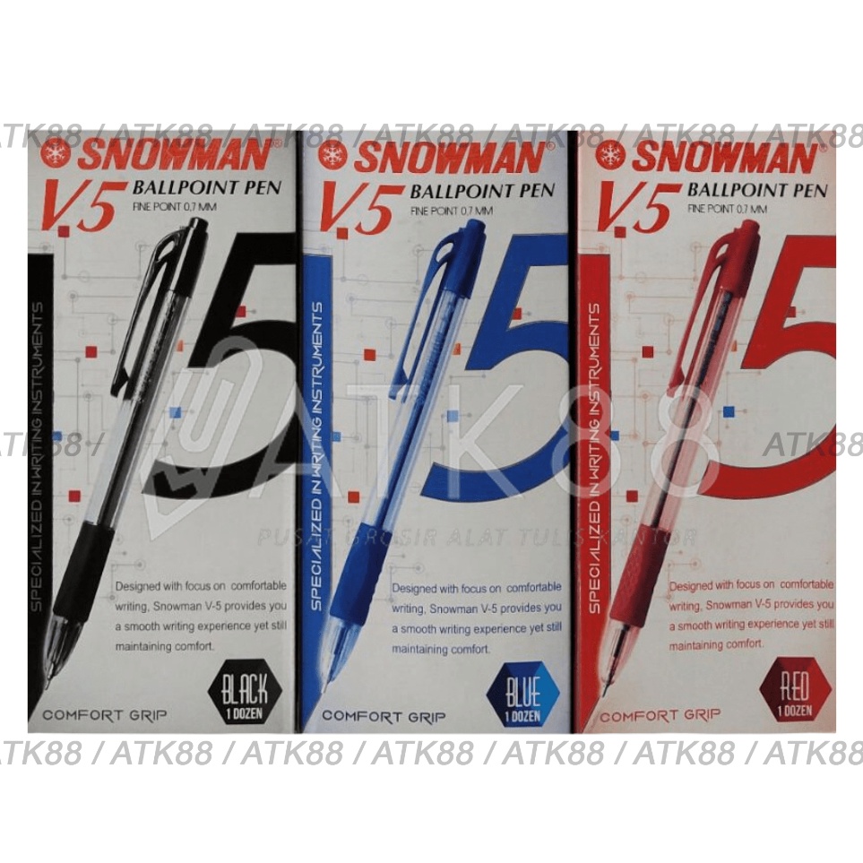 

KODE C93Z Ballpoint Pulpen Snowman V5 1 Pak 12 pcs