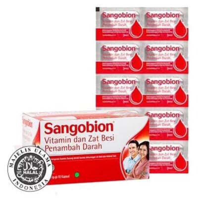 Sangobion Kapsul strip isi 10 | Sangobion | Vitamin Tambah Darah | Multivitamin Penambah Darah | Vit