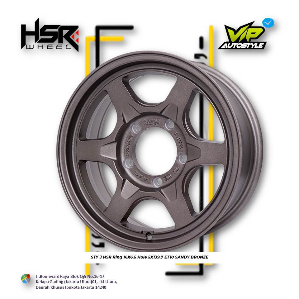 HSR STY R16 - Velg Mobil Jimny new, Katana, Daihatsu Feroza, Daihatsu Taft Ring 16 - HSR Jakarta