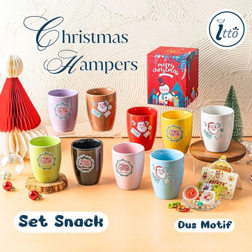 

Christmas Hampers Snack Set Gelas Corel Gift Hadiah Souvenir Natal Dus Motif