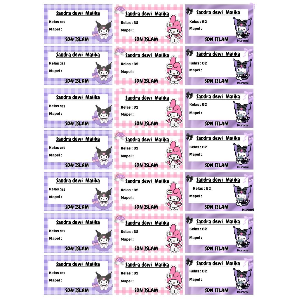 

Stiker Label Nama Custom