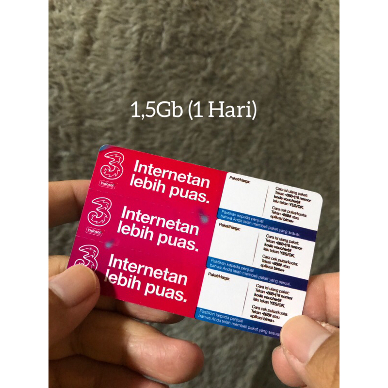 Voucher Kuota Three 1,5gb (1 Hari)