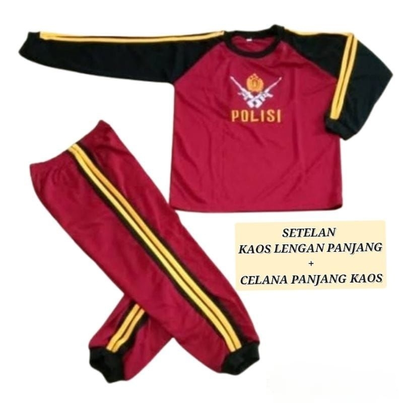 BAJU POLISI ANAK / SETELAN KAOS BAJU ANAK POLISI MARON / BAJU ADAT / BAJU KARNAVAL ANAK