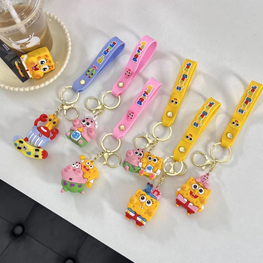 KY10 Sponbob - Premium Gantungan Kunci Kartun Apongebob Patrick Lucu Gantungan Kunci Tas Sekolah Lio