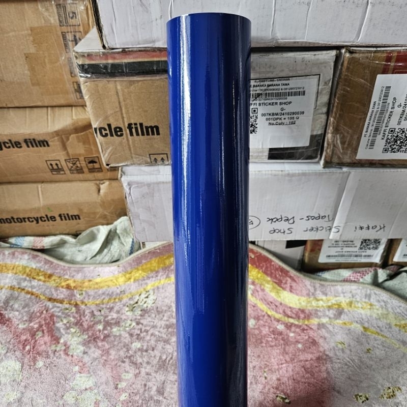 Skotlet Motor Biru Dongker Glossy – Elegan & Mengkilap,Ukuran 45x50cm