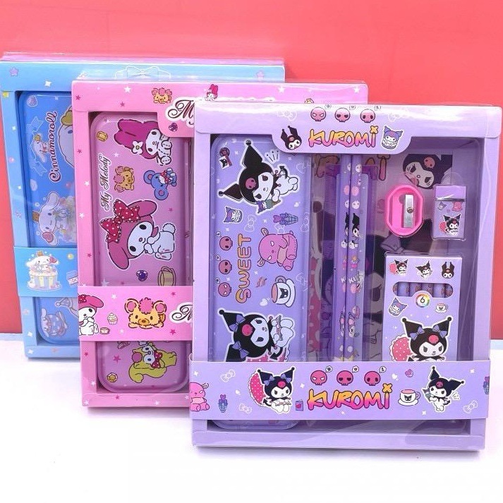 

KODE X73V Tempat Pensil Set Anak Sanrio Alat tulis Set Anak Kotak Pensil Set Kuromi Cinnamoroll My Melody kado