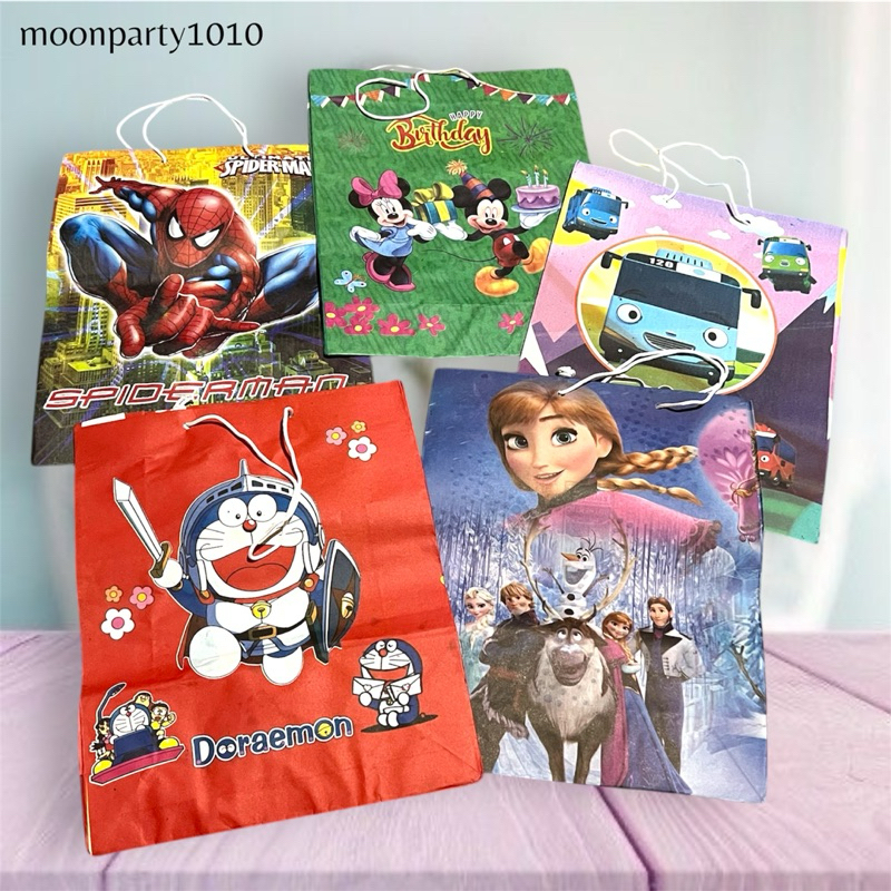 

tas kertas snack karakter anak 20x28cm / tas kertas ultah murah / tas kertas snack souvenir (isi 10 pcs)