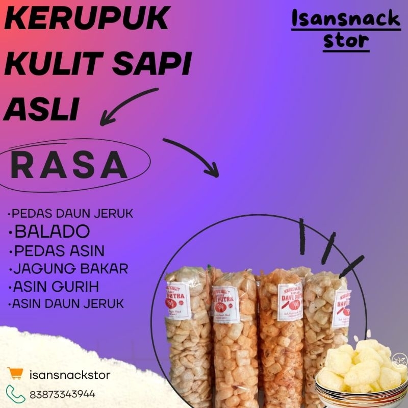 

Kerupuk Kulit Sapi Asli kemasan 180g
