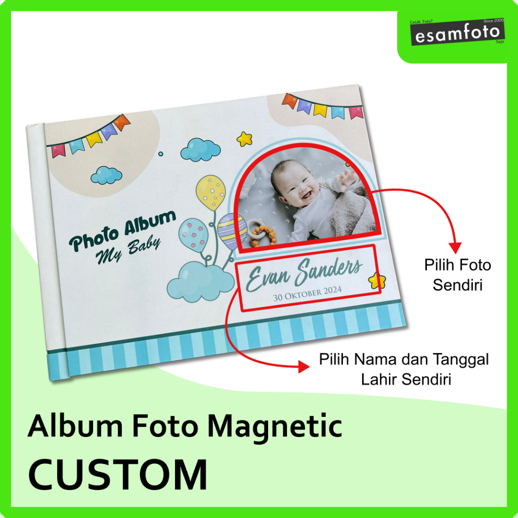Album DIY, Custom Cover Album 4R, Album Magnetik, Scrap Book