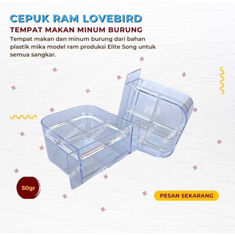 CEPUK TEMPAT PAKAN MINUM BURUNG FOX RAM ELITESONG