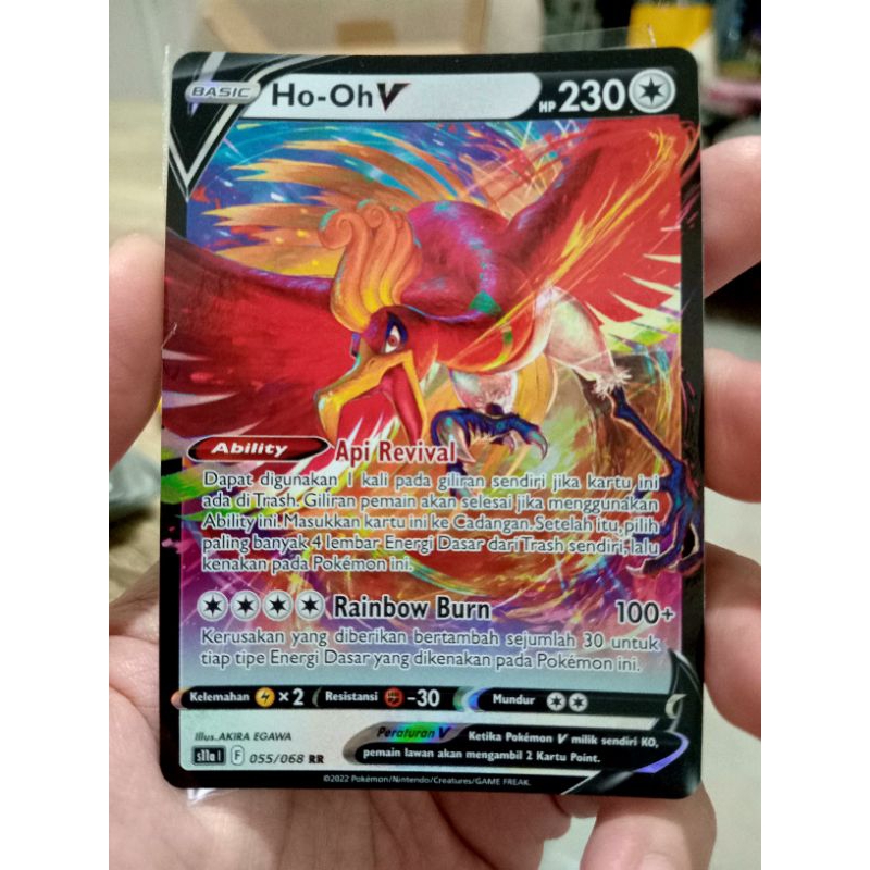 KARTU POKEMON HO OH V RR INDONESIA HOLO