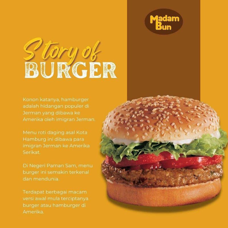 

Burger Madam Bun 6 pcs @50 gram | Roti Burger Butiran Wijen