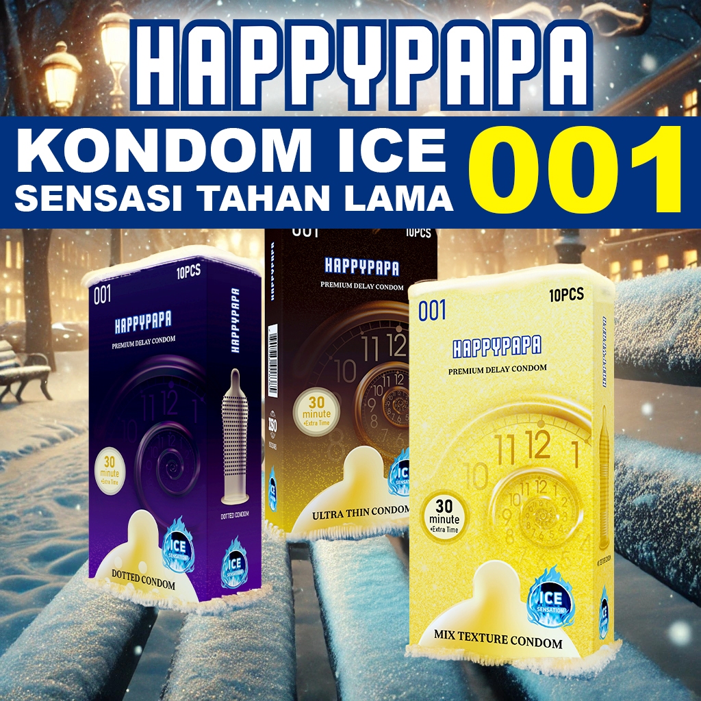 Kondom Pria 001 Delay Lubricant Premium - Kondom Tahan Lama untuk Pria Tertipis Berduri Bersisik dan