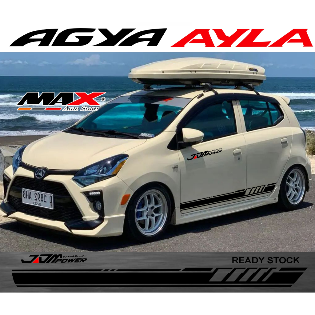 Sticker body samping obil ayla agya, cutting sticker mobil agya ayla 2013 2021