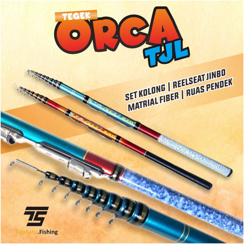 Joran Tegek Set Kolong Lengkap Orca TJL Bonus Tokos Siap Pakai
