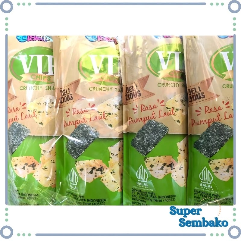 

SNACK KERIPIK MAKANAN RINGAN HAPPY ISLAND VIP CHIPS RASA RUMPUT LAUT SEAWEED ISI 5 BUNGKUS