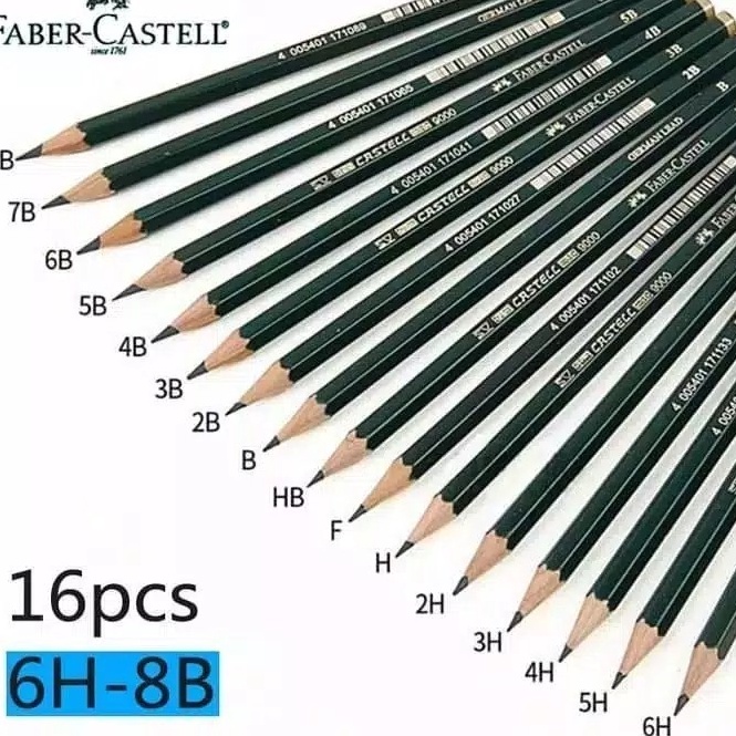 

KODE E3X Pensil B 8B H 6H Faber Castell Lusinan 1 Pack 12 Pcs