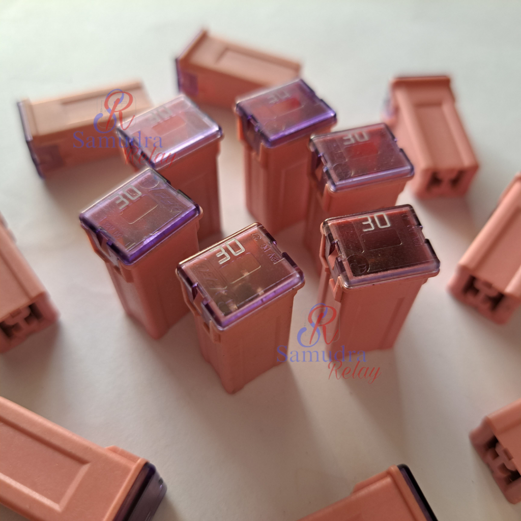 Sekring Sikring Mobil Fuse Central Pusat Kotak Mini Panjang 30 Ampere Warna Merah muda Pink 30A (Asl