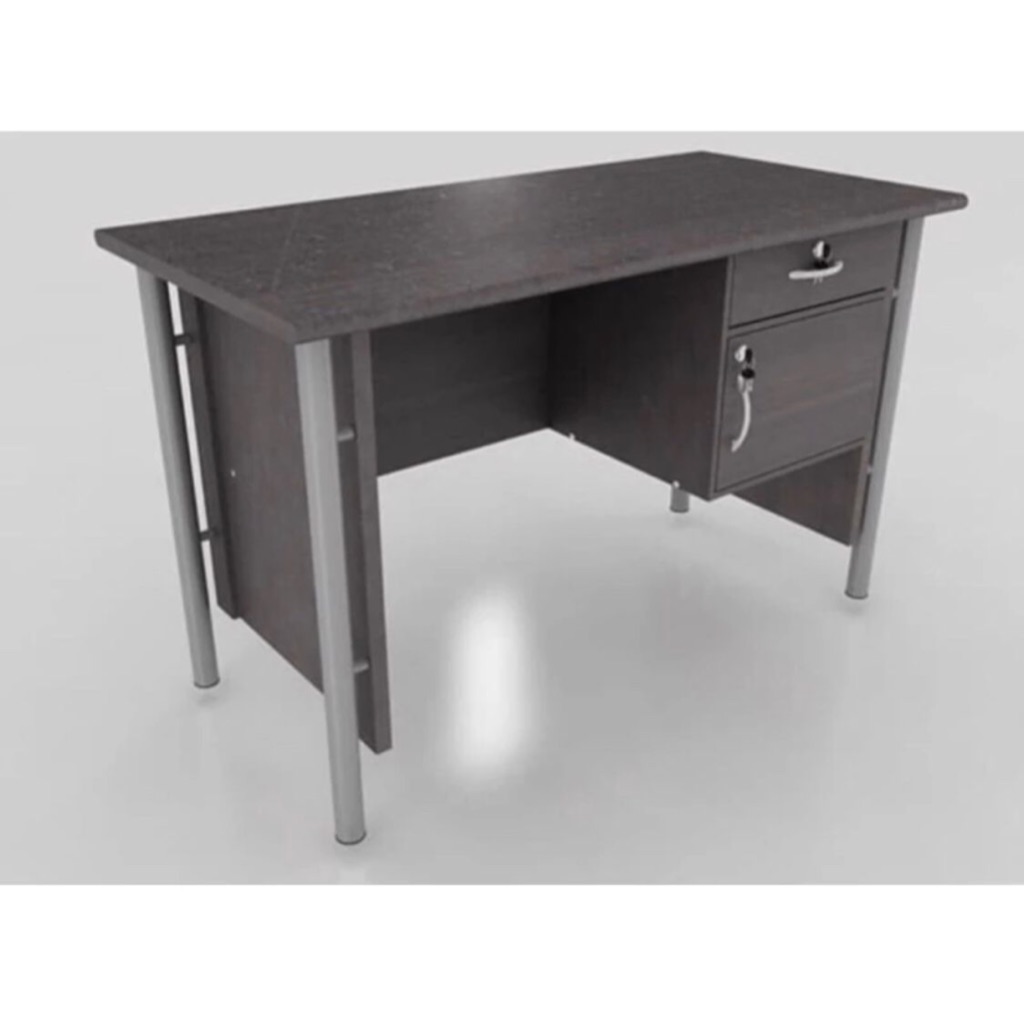 Meja 1/2 Biro Kaki Besi Minimalis + Laci / Meja Kerja Kantor Kaki Besi / MEDAN SUMUT