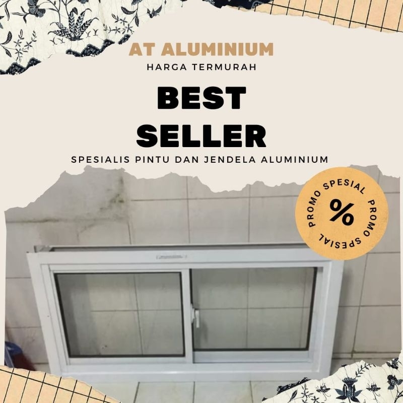 jendela aluminium sliding 50x120