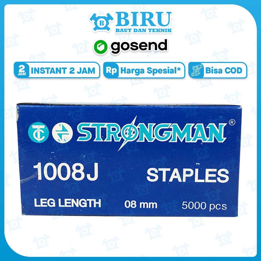 

Isi Staples Strongman 1008J Tembakan Angin (1 Box isi 5000 pcs)