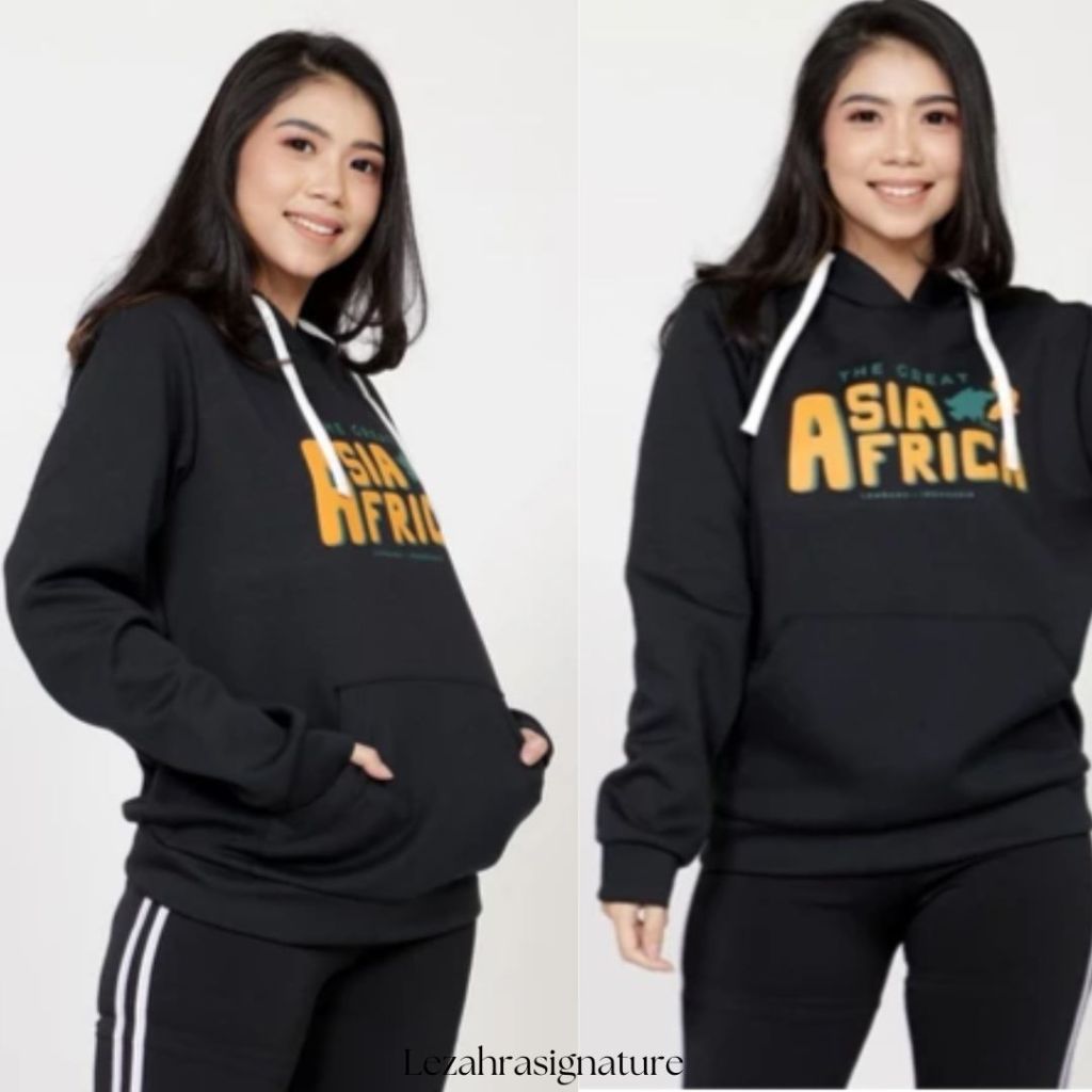 Hoodie Panjang Wanita Pria Besar Gemuk Diet Jaket Kupluk Saku Depan Lezahrasignature GAA