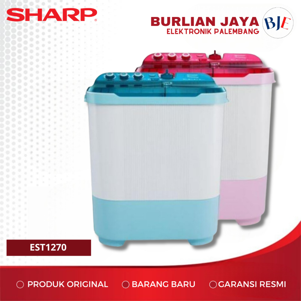 MESIN CUCI 2 TABUNG SHARP ES-T1270 MESIN CUCI 2 TABUNG PALEMBANG