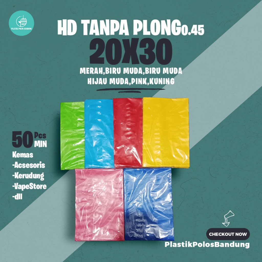 Plastik Hd Tanpa Gagang/Plong 20x30 Cm 1 pack isi 100 Lembar/Pcs Untuk Kemas Acsesoris, Kartu Hape, 