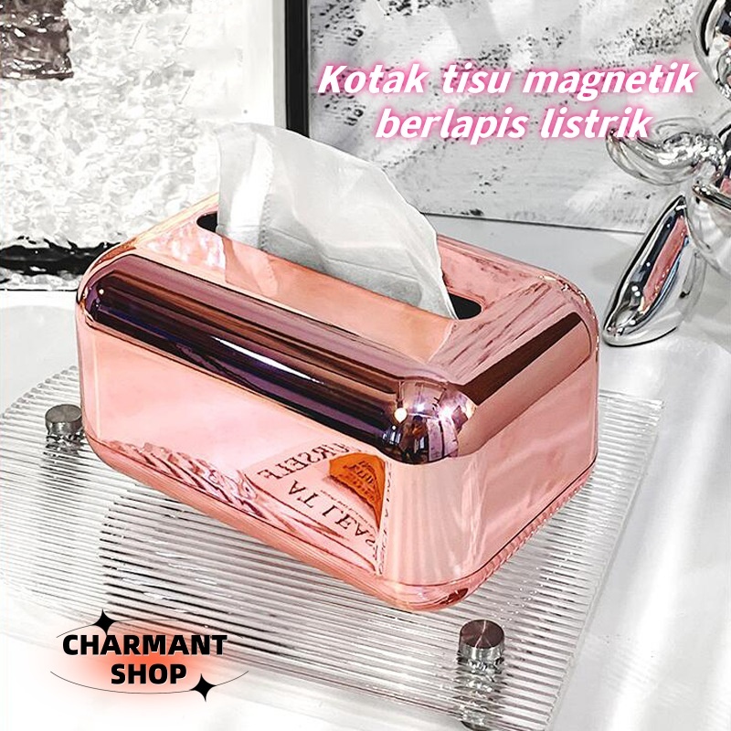 [CHARMANT]  Tempat Tisu Emas/Kotak Tisu Logam Kotak Tisu Tempat Tisu Hadiah Estetika Unik Yang Lucu