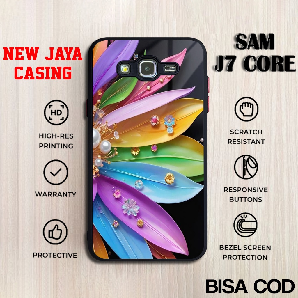 Case Samsung J7 Core Terbaru Flower Casing Samsung J7 Core Hardcase Softcase Glossy Terlaris