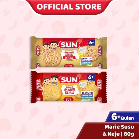 

Sun biskuit Marie Susu & Marie Keju 80g 6+