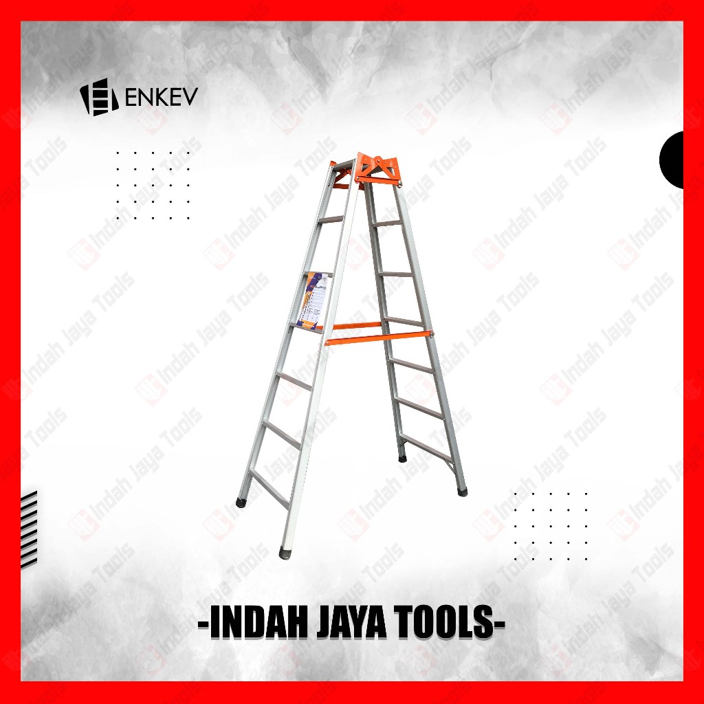 ENKEV Tangga ALUMUNIUM 8 Step 250 cm 2.5 M - Tangga Lipat Rumah Ladder Aluminium