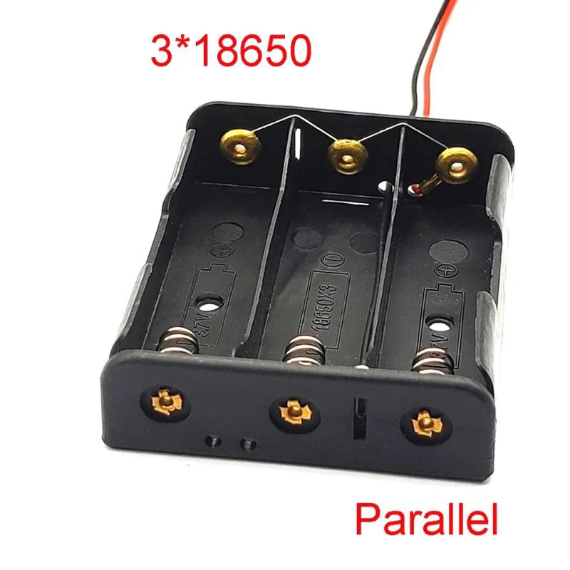 Holder Baterai 18650 3 Slot Paralel Battery