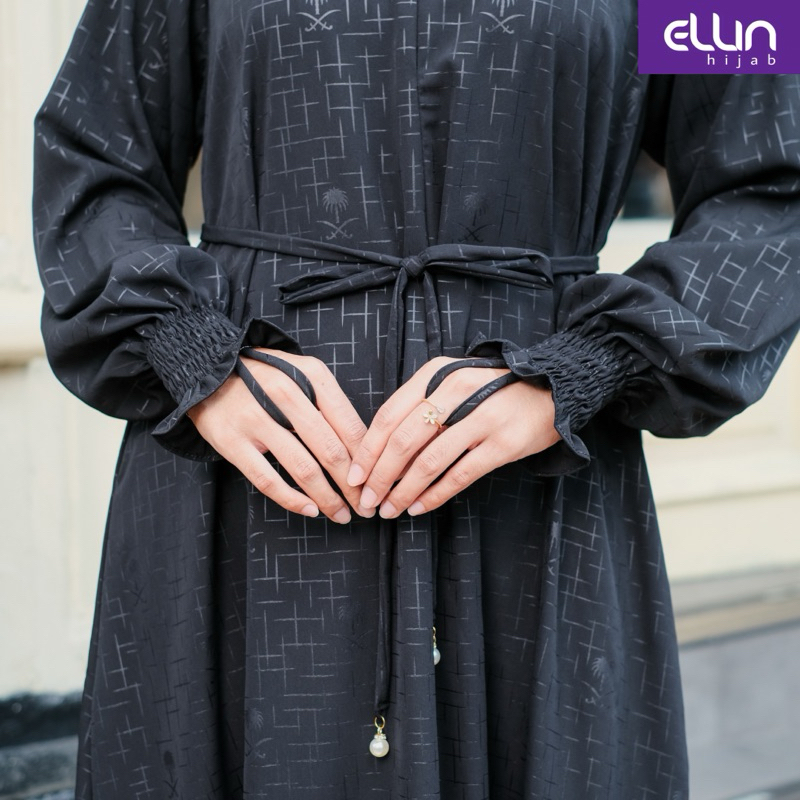 Discount Ellin Hijab Abaya Wanita Emboss Palm Busui Friendly