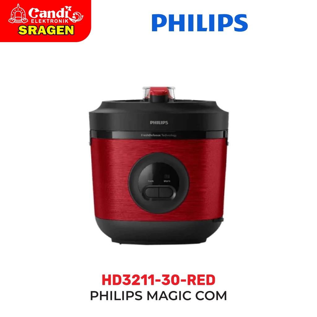 PHILIPS magic Com 1,8 Liter Stainless Steel - HD3211-30-RED