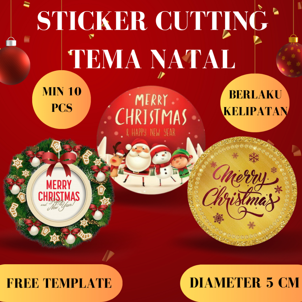

Stiker Natal Bulat Merry Christmas Untuk Toples Cookies Kue Kering Hampers