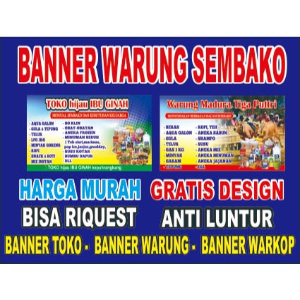 SPANDUK TOKO SEMBAKO MURAH / BANNER TOKO SEMBAKO 2 M x 1 M