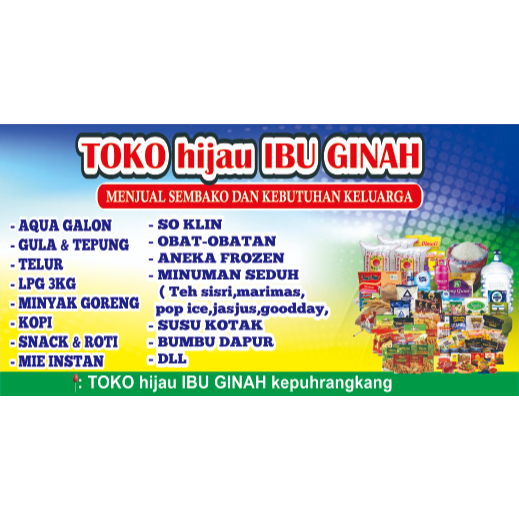 Banner Warung Sembako spanduk Toko Kelontongan Banner Jajanan Dll