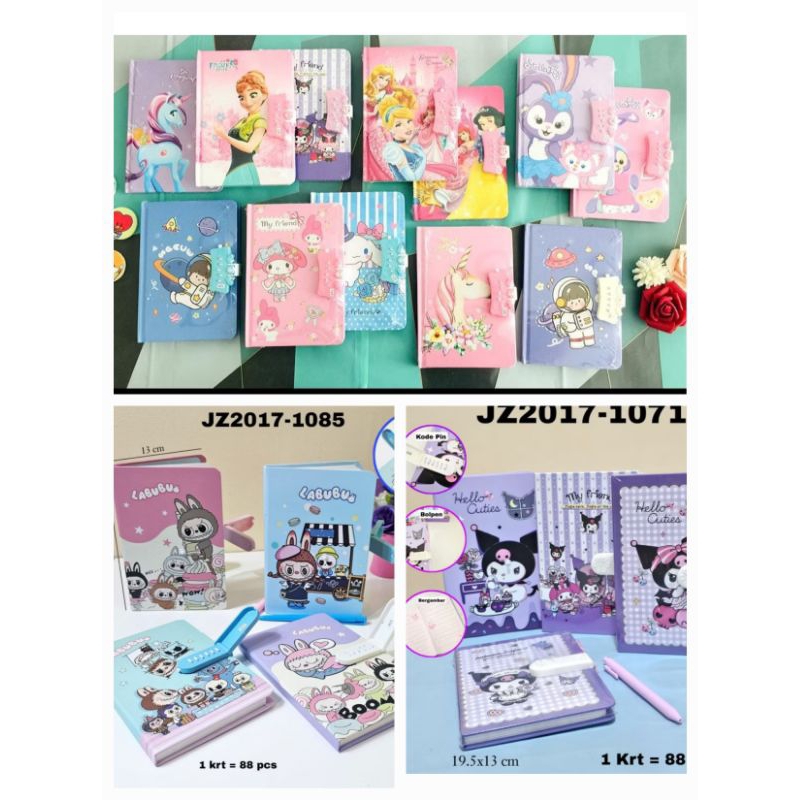 

Buku Diary Password Fancy Uk Besar (20, 3 cm x 14, 2 cm) karakter boy girl Labubu SNR