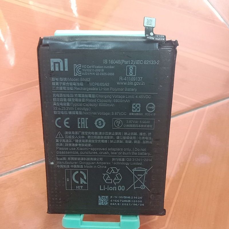 baterai batrai redmi BN62 original copotan 100%