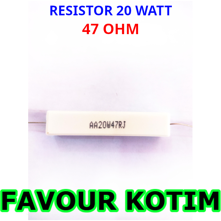 RESISTOR 47R 47 R OHM 20 WATT 5 PERSEN R 20W 20 W R20W KAPUR FVKOTIM