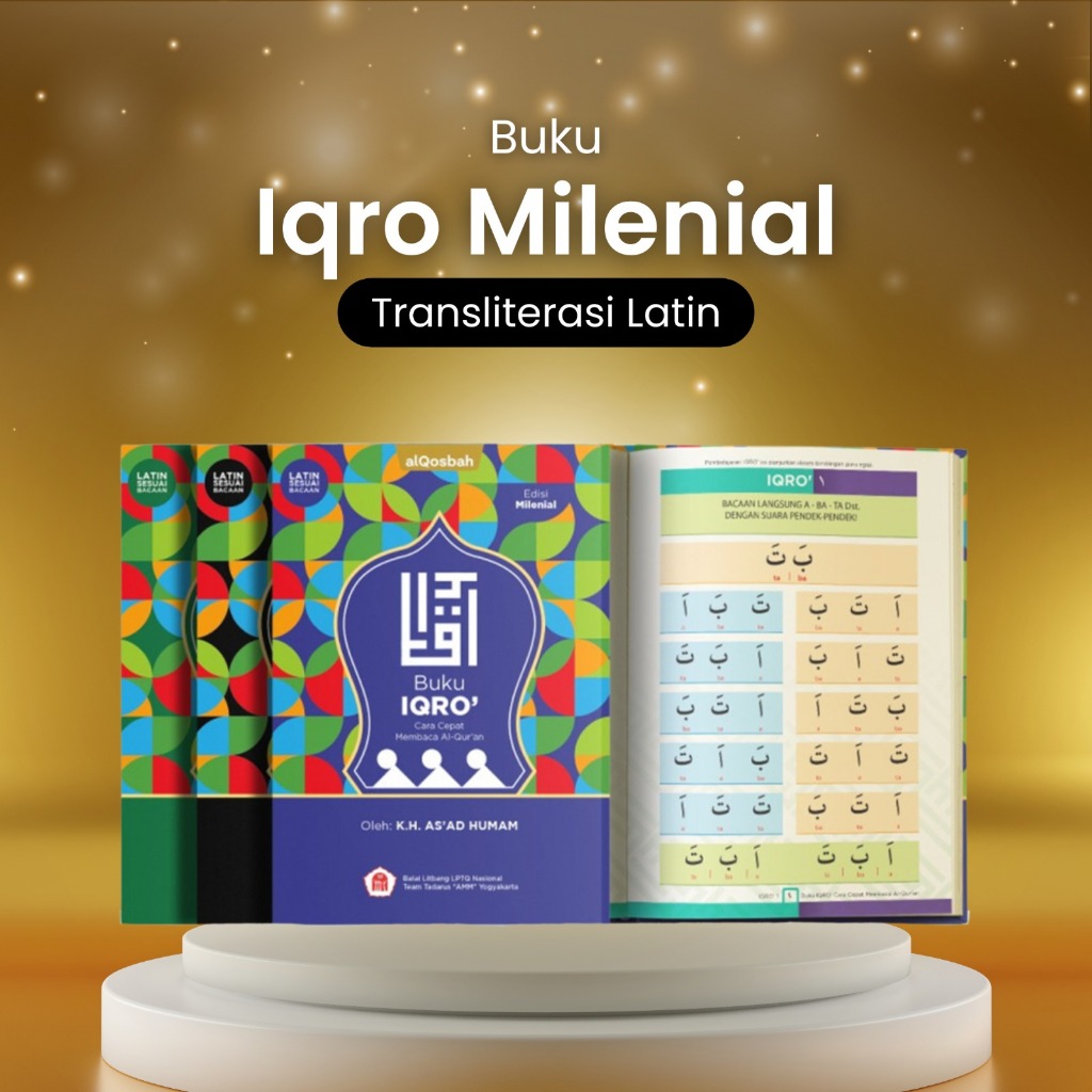Mushaf Buku Iqro' Milenial – Transliterasi Latin Sesuai Bacaan Lengkap Jilid 1 sampai 6