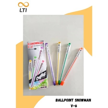 

Pulpen Ballpoint Snowman V-6 Bolpen Semi Gel / PCS - MURMER