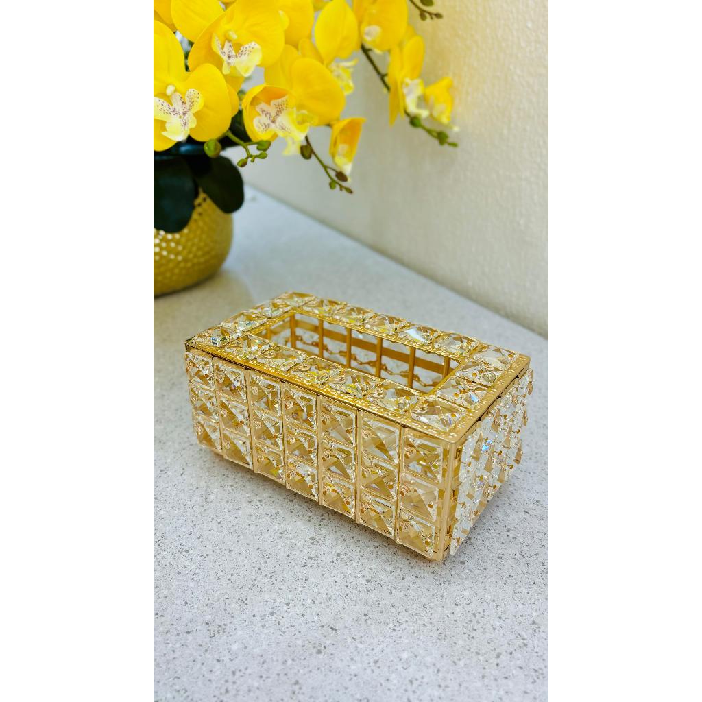 Kotak Tisu kristal/ kotak tisu gold /tempat tisu kristal mevah