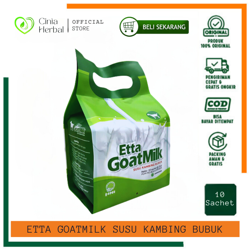 

SUSU KAMBING HPAI ETTA GOAT MILK SUSU KAMBING ETAWA I Etta GoatMilk HNI Isi 10 Sachet