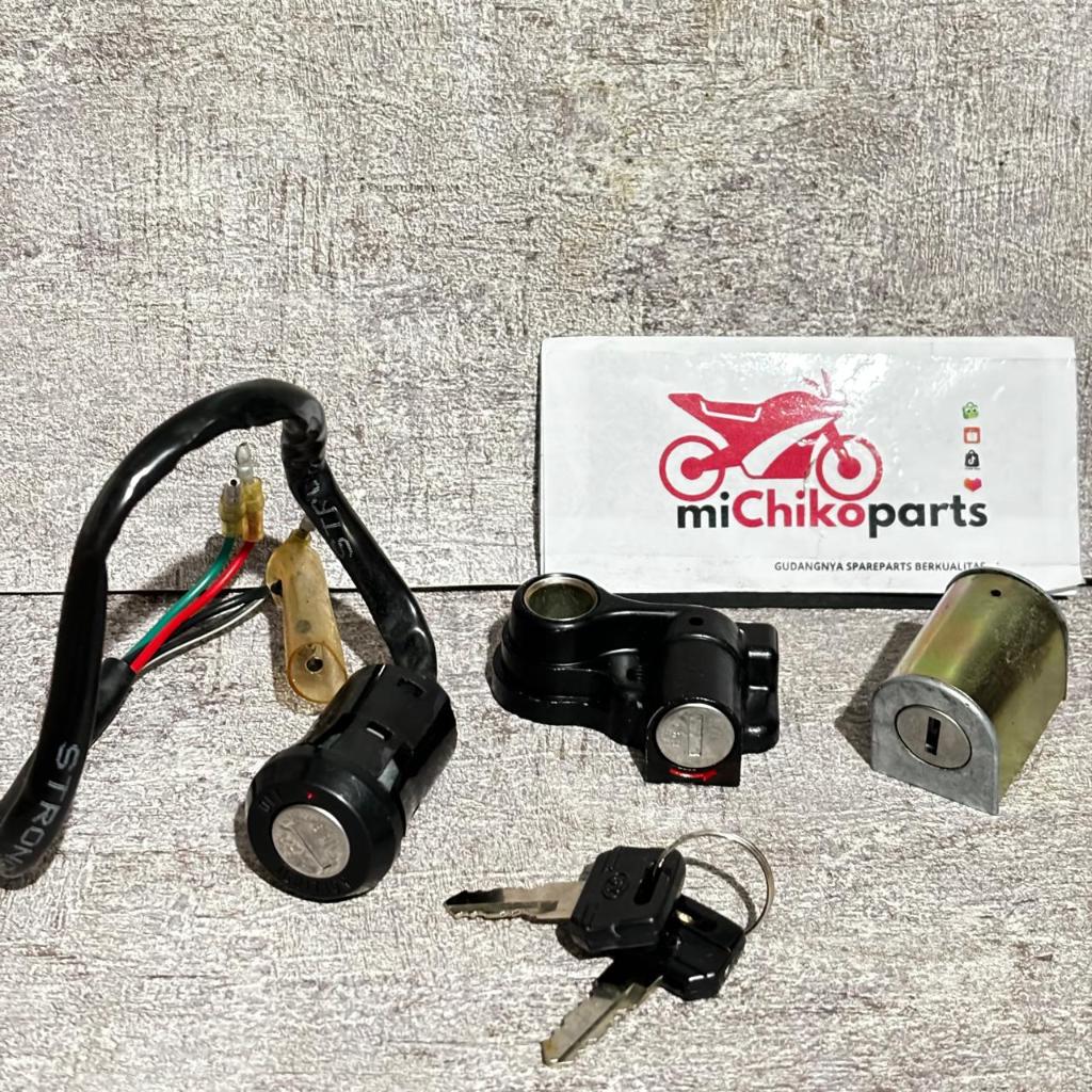 Kunci Kontak Set Assy Stang Pegangan Helm Bahan BESI GLK GL 100 GL 125 Helmet Holder GL100 GL125 Sta