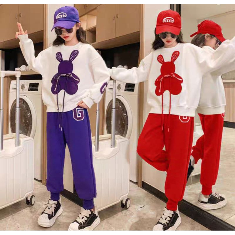 SETELAN BAJU ANAK PEREMPUAN MOTIF RABBIT KOREAN STYLE UNTUK USIA 1-12 TAHUN SETELAN BAJU ANAK PEREMP