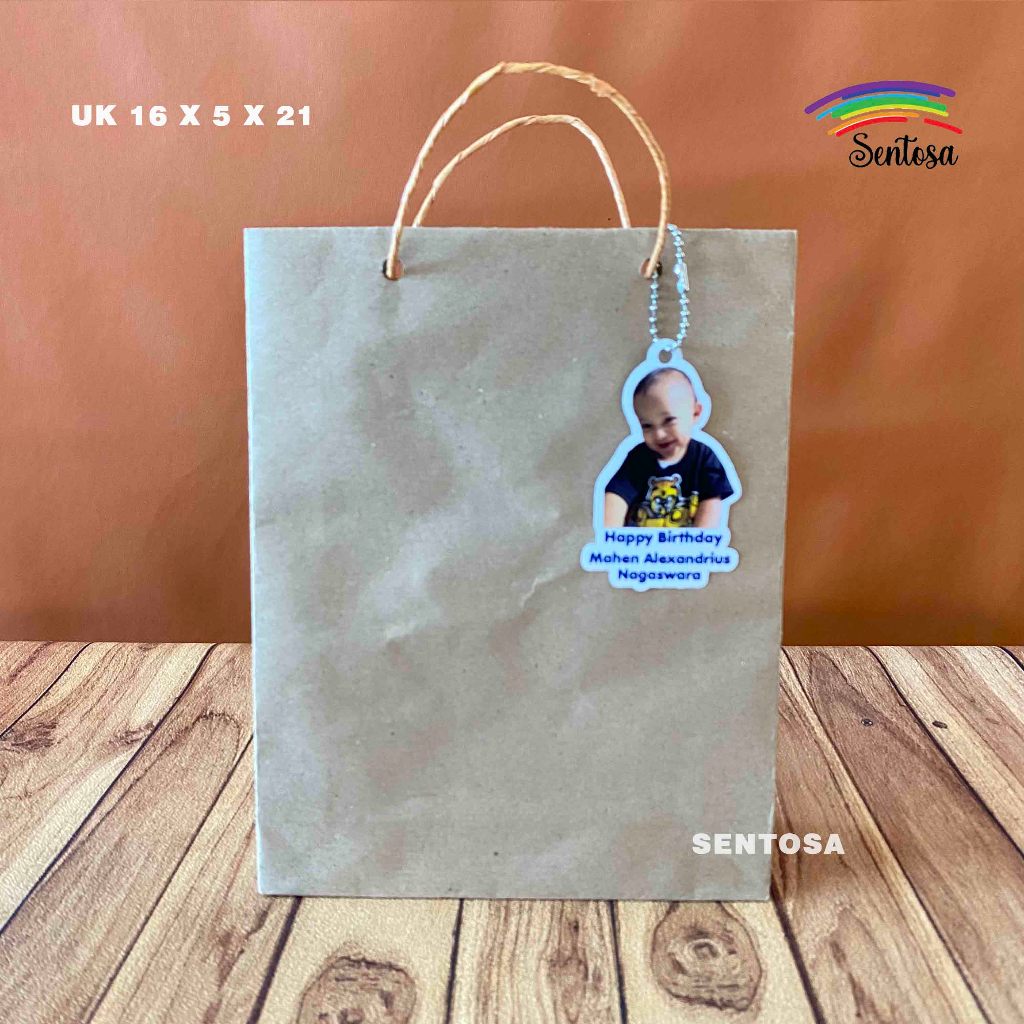 

PAPER BAG TAS KERTAS SOUVENIR KADO POLOS COKLAT FREE CUSTOM HANGTAG