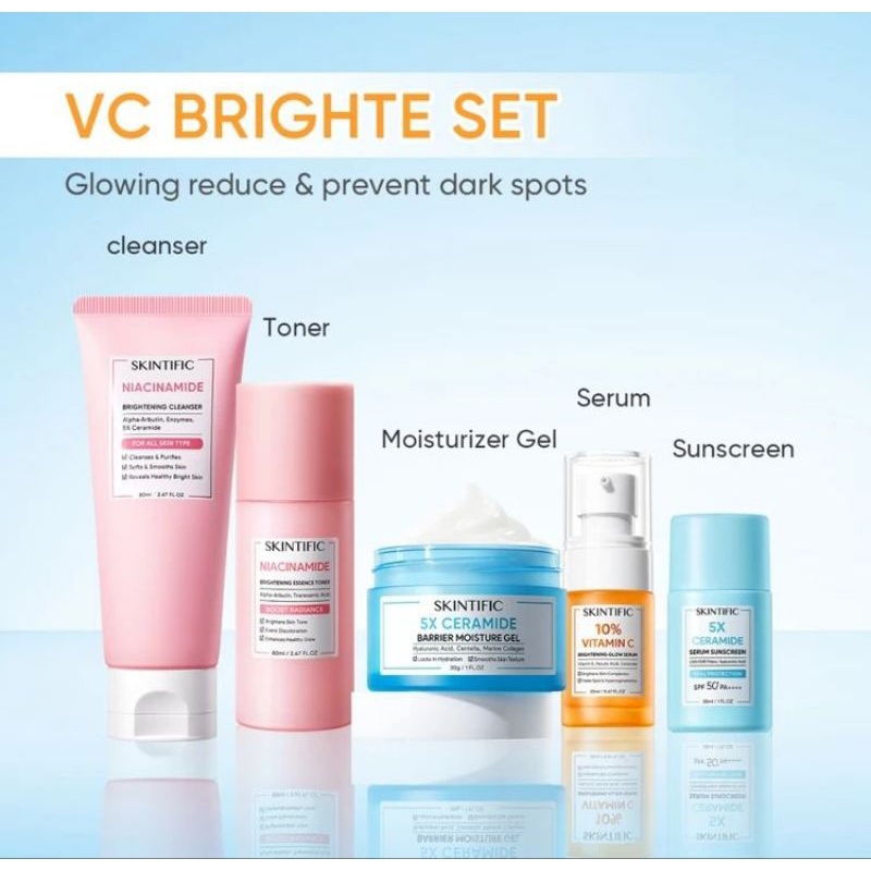 SKINTIFIC VC BRIGHT SET SKINCARE 5IN1